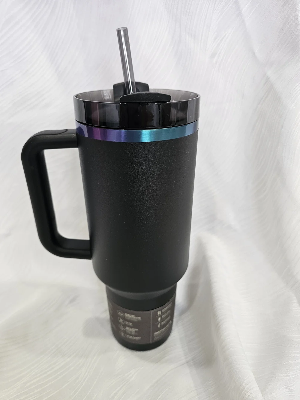 Stanley Black Travel Mug with Iridescent Purple Logo NEW - Picture 5 of 8